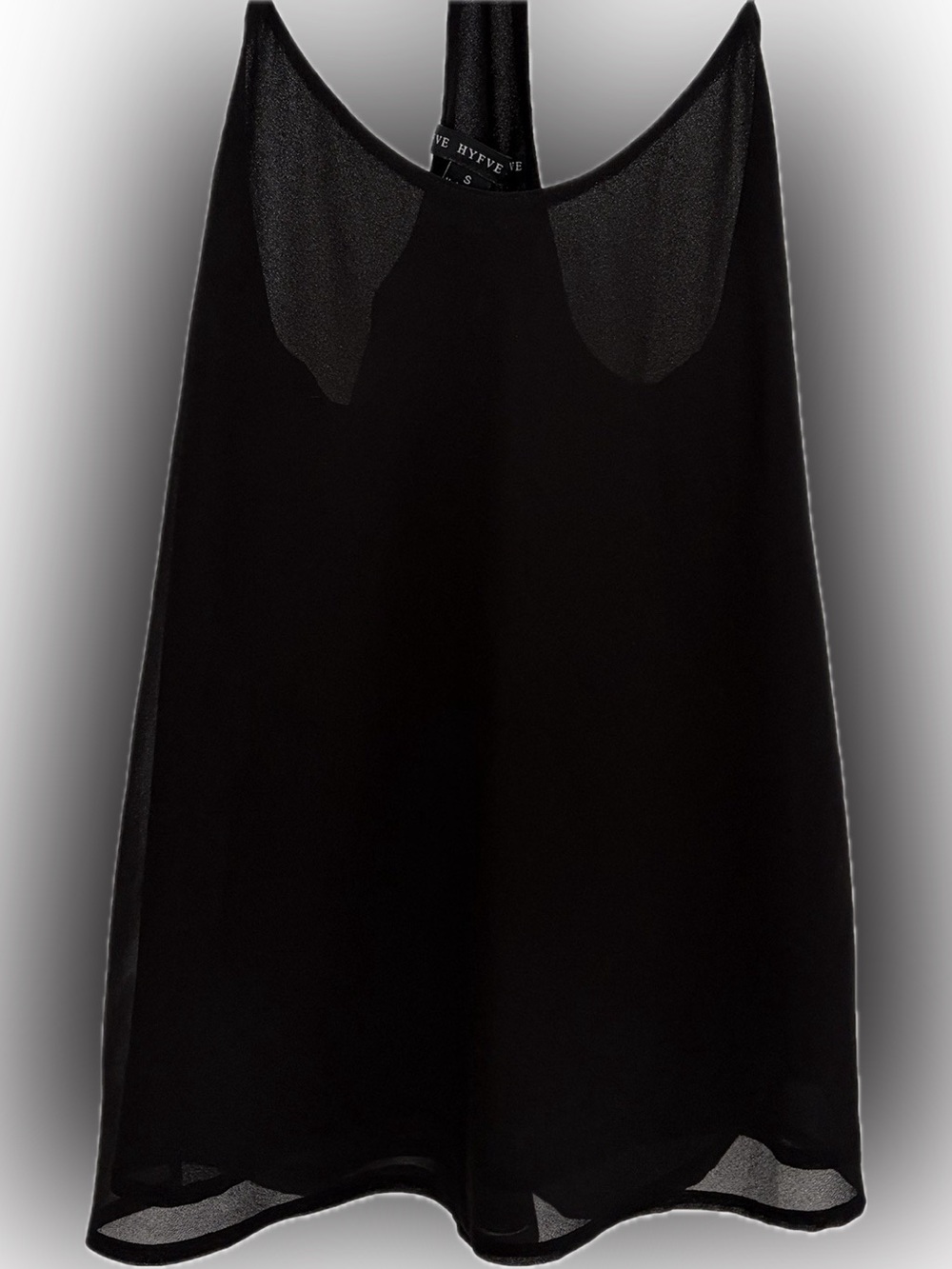 HYFVE Black Sheer Cami Tank Top Size S Racerback